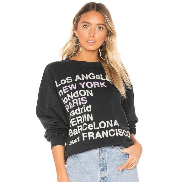 Anine Bing Sweaters - Anine Bing City Love Sweatshirt in Charcoal XS